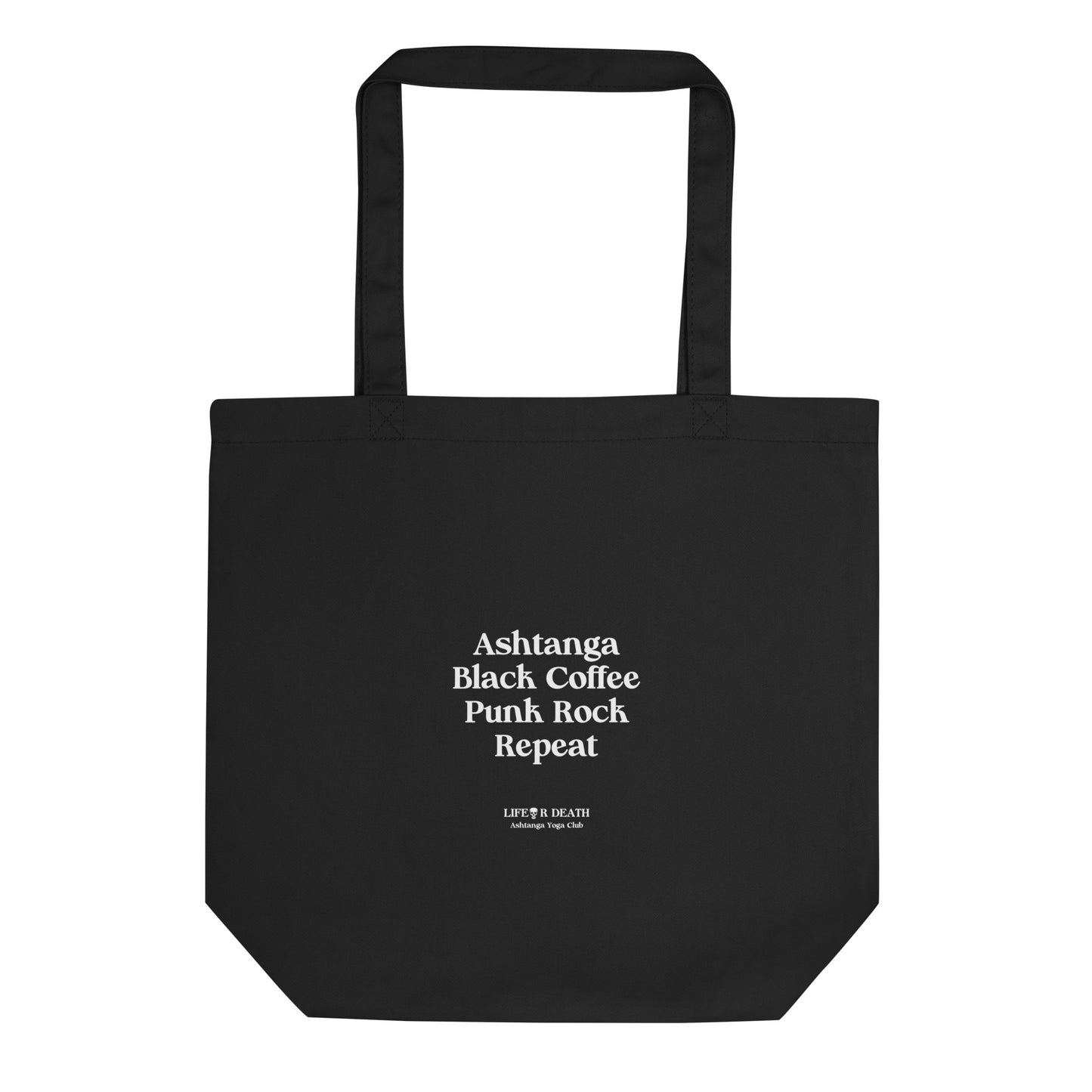 Ashtanga Black Coffee Punk Rock Repeat Tote Bag