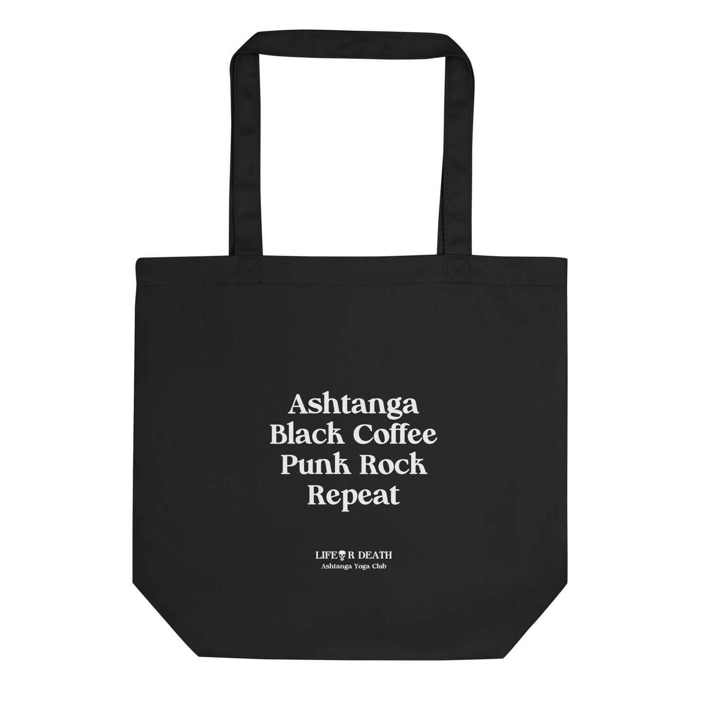 Ashtanga Black Coffee Punk Rock Repeat Tote Bag